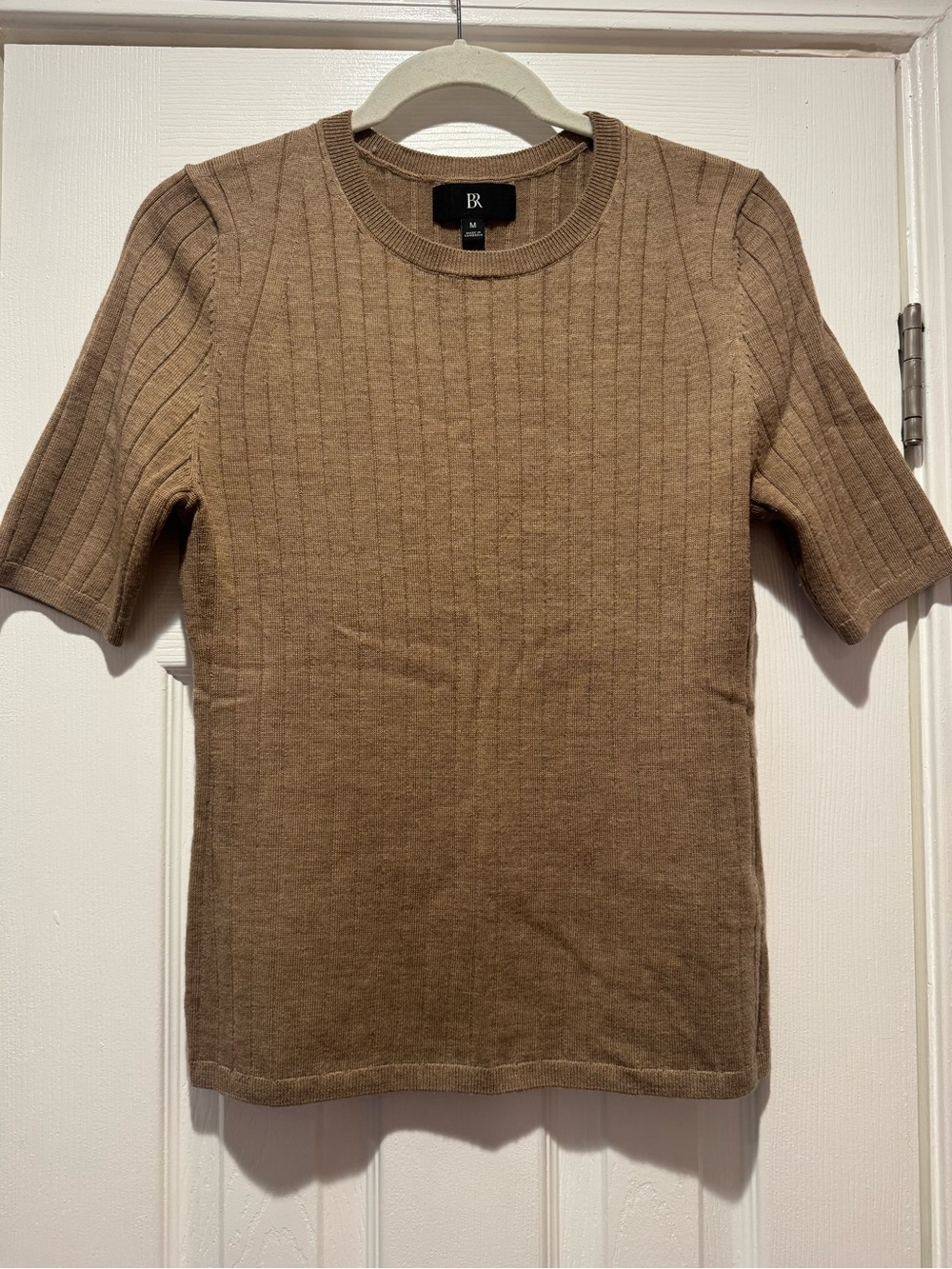 Banana Republic CARINO MERINO WOOL SHORT-SLEEVE SWEATER - Camel color - Medium